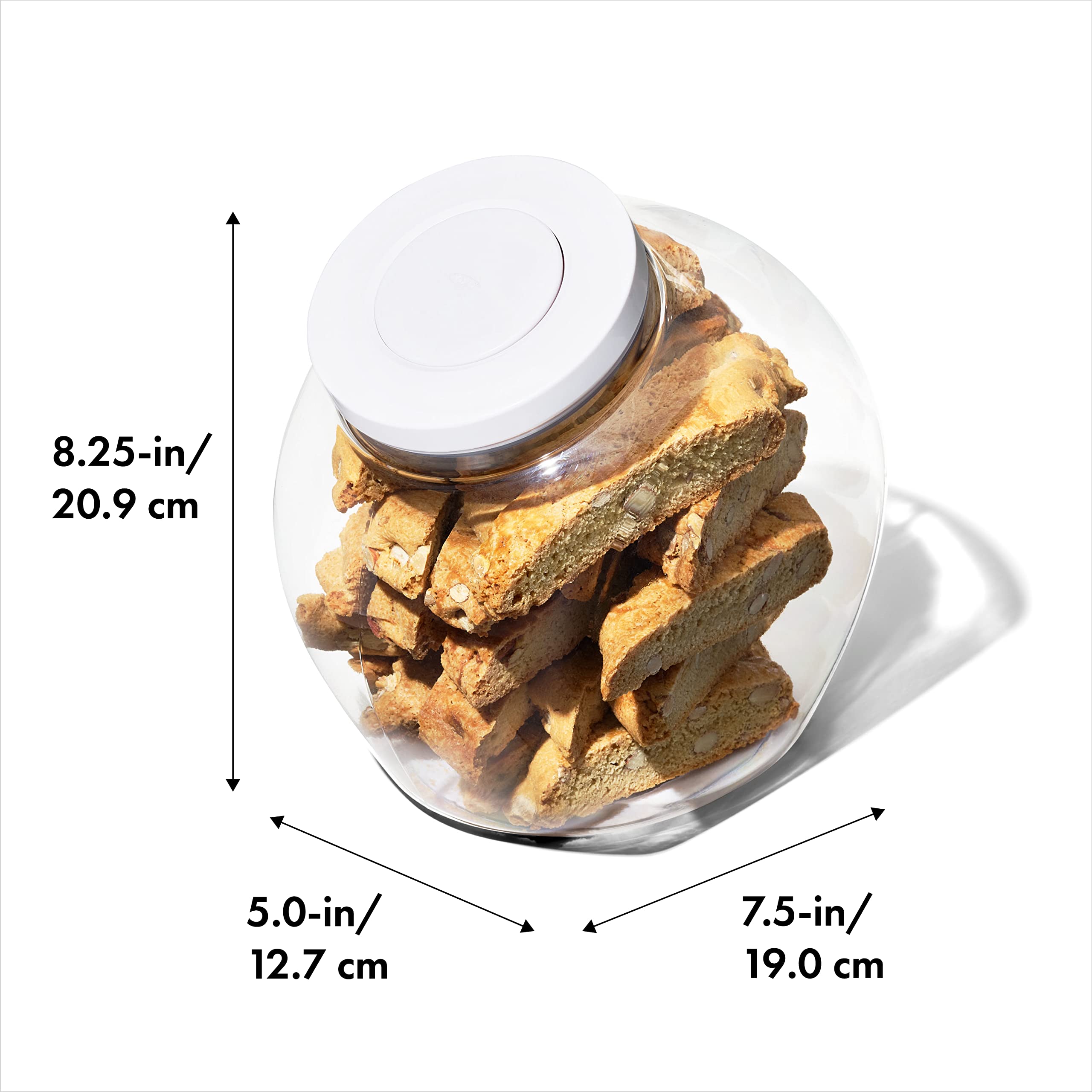 Oxo Good Grips 3.0 Qt Pop Medium Cookie Jar - Airtight Food Storage - For Snacks And More, White And Clear